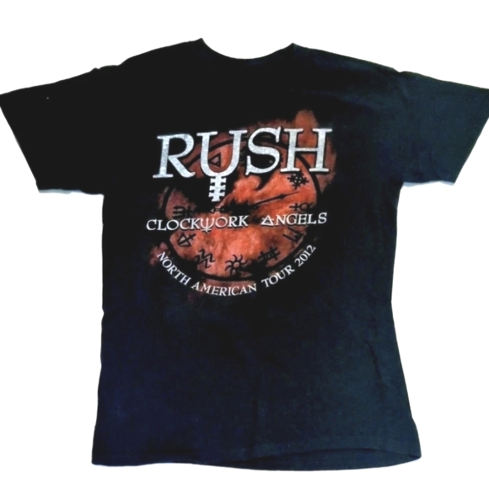 RUSH Clockwork Angels NA Tour double sided tee Geddy Lee Alex Lifeson Neil Peart